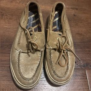 Sperry Top Sider Gold shimmer boat shoe
